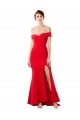 Rouge Sirène Épaule Dénudée Crêpe Stretch Longue Formelles Robes demoiselle d'honneur / Robes de soirée / Robes de bal à Vendre