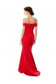 Rouge Sirène Épaule Dénudée Crêpe Stretch Longue Formelles Robes demoiselle d'honneur / Robes de soirée / Robes de bal à Vendre