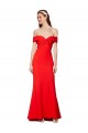 Rouge Sirène Épaule Dénudée Crêpe Stretch Longue Formelles Robes demoiselle d'honneur / Robes de soirée / Robes de bal à Vendre
