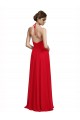 Rouge Trapèze Bretelles spaghetti Col V Mousseline Longue Robes demoiselle d'honneur à Vendre