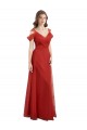 Rouge Trapèze Tulle Longue Robes demoiselle d'honneur à Vendre
