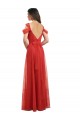 Rouge Trapèze Tulle Longue Robes demoiselle d'honneur à Vendre