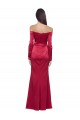 Rouge foncé Fourreau Satiné Stretch Longue Formelles Robes demoiselle d'honneur / Robes de soirée / Robes de bal à Vendre