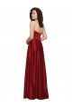 Rouge foncé Trapèze Sans bretelle Satiné Longue Robes demoiselle d'honneur / Robes de bal à Vendre
