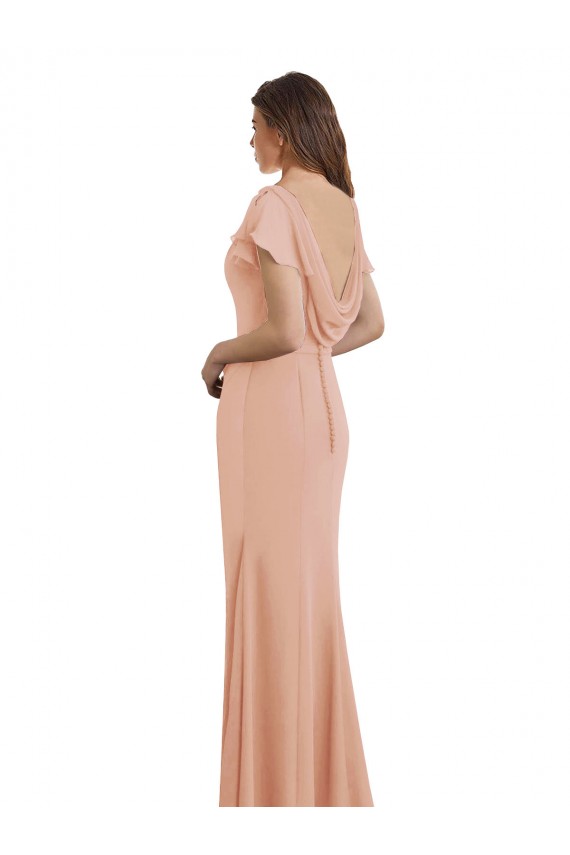Sirène Col Bateau Col Haut Mousseline Longue Robes demoiselle d'honneur / Robes de bal à Vendre