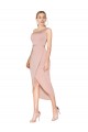 Sirène Col Haut Crêpe Stretch Courte Asymétrique Robes demoiselle d'honneur / Robes de soirée / Robes de cocktail à Vendre