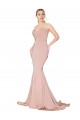 Sirène Col Haut Crêpe Stretch Longue Formelles Robes demoiselle d'honneur / Robes de soirée / Robes de bal à Vendre