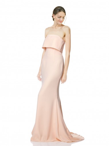 Sirène Sans bretelle Col Haut Crêpe Stretch Longue Formelles Robes demoiselle d'honneur / Robes de soirée / Robes de bal à Vendre