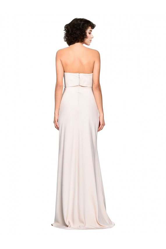 Sirène Sans bretelle Crêpe Stretch Longue Robes demoiselle d'honneur / Robes de bal à Vendre