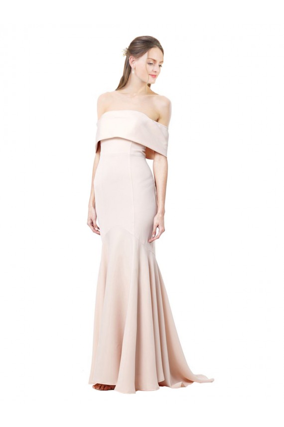 Sirène Épaule Dénudée Col Haut Crêpe Stretch Longue Formelles Robes demoiselle d'honneur / Robes de soirée / Robes de bal à Vendre