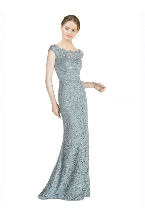 Sirène Épaule Dénudée Dentelle Longue Robes demoiselle d'honneur / Robes de bal à Vendre