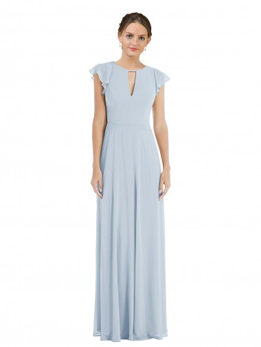 Trapèze Bateau Mousseline Longue Formelles Robes demoiselle d'honneur / Robes de soirée à Vendre