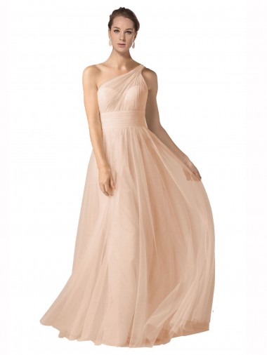 Trapèze Bretelles spaghetti Tulle Longue Robes demoiselle d'honneur à Vendre