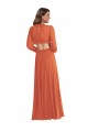 Trapèze Col V Mousseline Longue Asymétrique Robes demoiselle d'honneur à Vendre