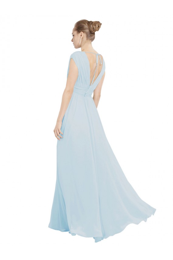 Trapèze Col V Mousseline Longue Robes demoiselle d'honneur à Vendre