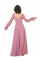 Trapèze Col V Mousseline Longue Robes demoiselle d'honneur à Vendre