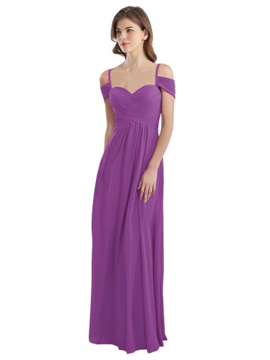 Trapèze Mousseline Longue Robes demoiselle d'honneur à Vendre