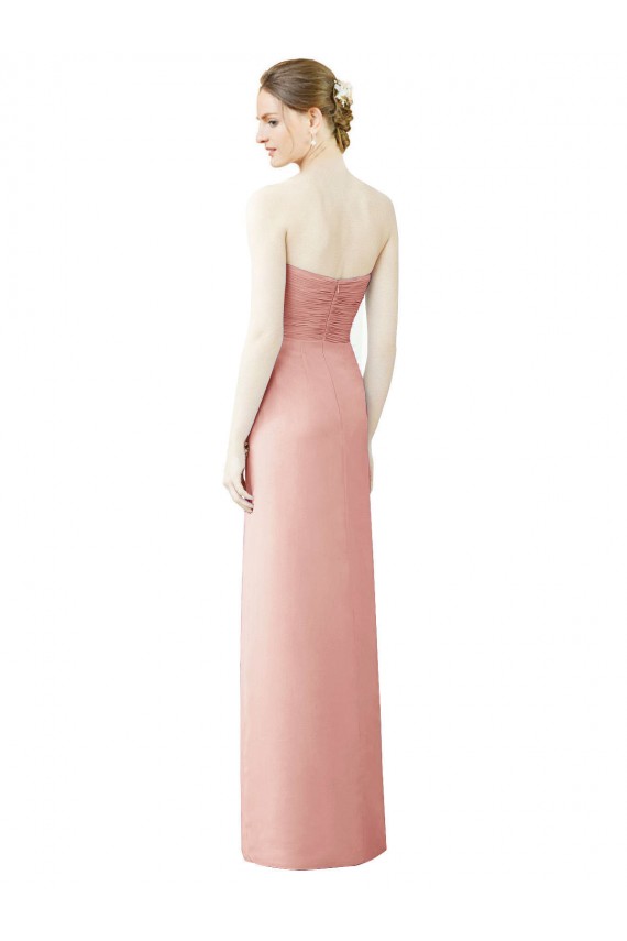 Trapèze Sans bretelle Mousseline Longue Asymétrique Robes demoiselle d'honneur à Vendre