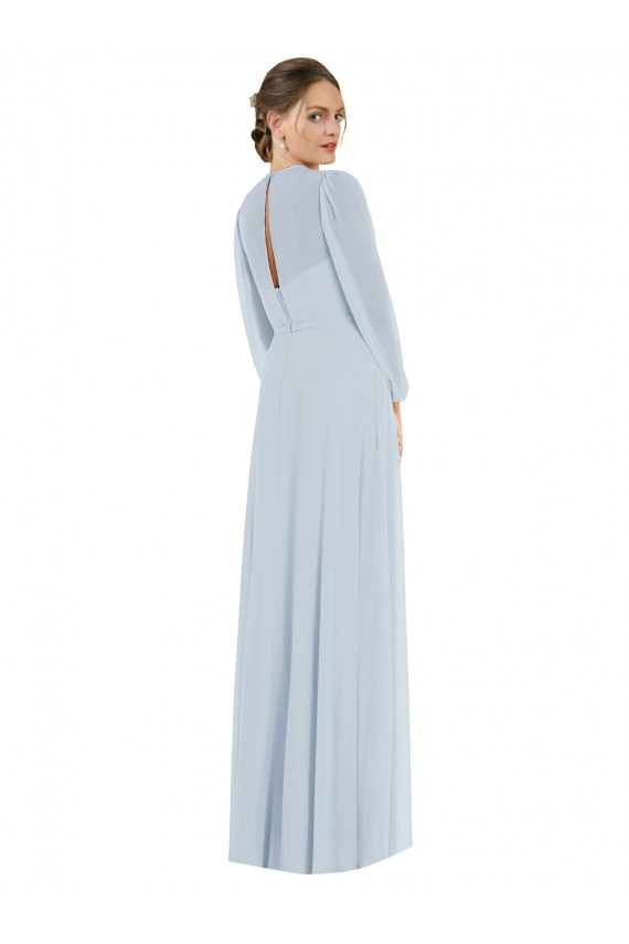 Trapèze Sans bretelle Mousseline Longue Formelles Robes demoiselle d'honneur / Robes de soirée à Vendre