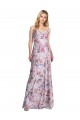 Trapèze Satiné Stretch Floral Longue Formelles Robes demoiselle d'honneur / Robes de soirée à Vendre