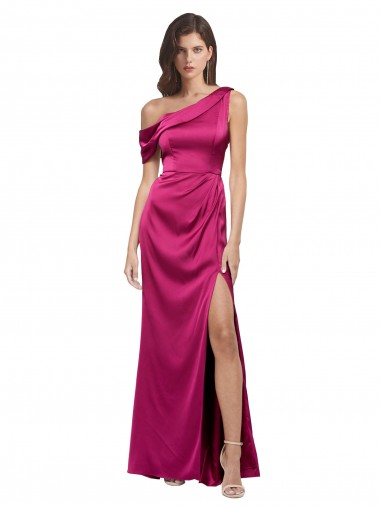 Trapèze Satiné Stretch Longue Formelles Robes demoiselle d'honneur / Robes de soirée / Robes de bal à Vendre