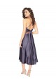 Trapèze Scoop midi Satiné Soyeux Courte Robes demoiselle d'honneur / Robes de bal / Robes de cocktail à Vendre