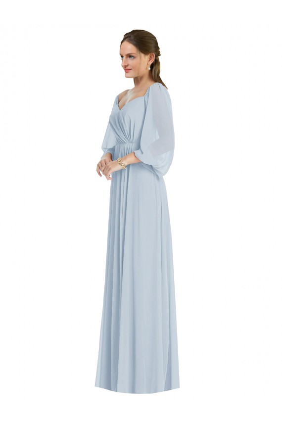 Trapèze Épaule Dénudée Mousseline Longue Formelles Robes demoiselle d'honneur / Robes de soirée à Vendre
