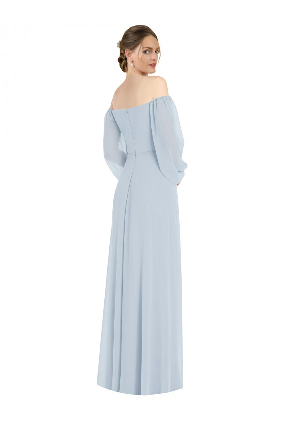 Trapèze Épaule Dénudée Mousseline Longue Formelles Robes demoiselle d'honneur / Robes de soirée à Vendre