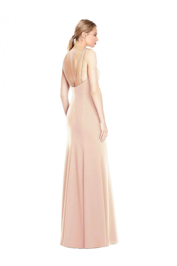 Trompette Bateau Crêpe Stretch Longue Robes demoiselle d'honneur / Robes de bal à Vendre