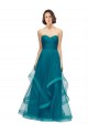 Turquoise Trapèze Sans bretelle Tulle Longue Robes demoiselle d'honneur à Vendre