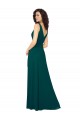 Vert Chasseur Trapèze Col V Mousseline Longue Robes demoiselle d'honneur à Vendre