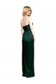 Vert Chasseur Trapèze Scoop Sans bretelle Satiné Stretch Longue Formelles Robes demoiselle d'honneur / Robes de soirée / Robes de bal à Vendre
