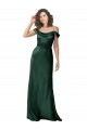 Vert Chasseur Trapèze Épaule Dénudée Bretelles spaghetti Satiné Stretch Longue Formelles Robes demoiselle d'honneur / Robes de soirée / Robes de bal à Vendre