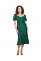 Vert Chasseur Trapèze midi Satiné Soyeux Courte Robes demoiselle d'honneur / Robes de soirée / Robes de bal à Vendre