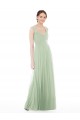 Vert Sauge Trapèze Mousseline Longue Robes demoiselle d'honneur à Vendre