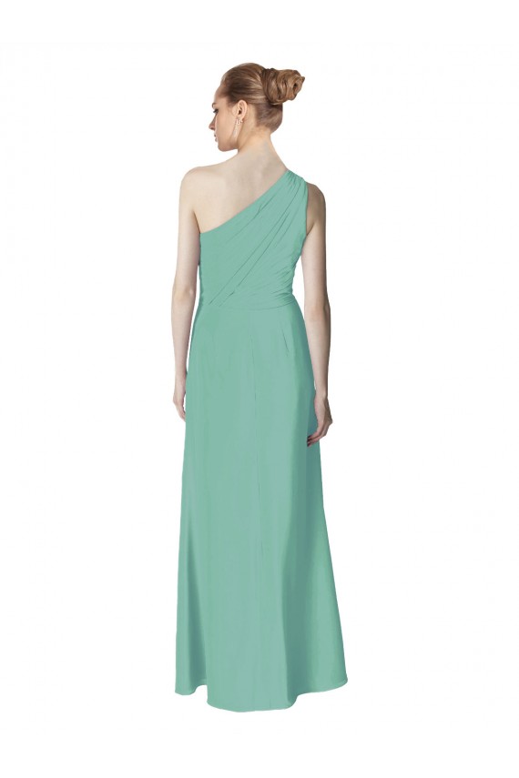 Vert de jade Trapèze Mousseline Longue Robes demoiselle d'honneur à Vendre
