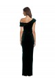 Vert foncé Fourreau Épaule Dénudée Velours Stretch Longue Asymétrique Formelles Robes demoiselle d'honneur / Robes de soirée / Robes de bal à Vendre