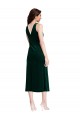 Vert foncé Fourreau midi Velours Stretch Courte Robes demoiselle d'honneur / Robes de bal / Robes de cocktail à Vendre
