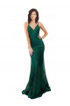 Vert foncé Sirène Col V Dentelle Longue Robes demoiselle d'honneur / Robes de bal à Vendre