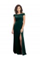 Vert foncé Trapèze Col Carré Velours Stretch Longue Formelles Robes demoiselle d'honneur / Robes de soirée / Robes de bal à Vendre