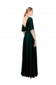 Vert foncé Trapèze Col V Velours Stretch Longue Robes demoiselle d'honneur / Robes de bal à Vendre