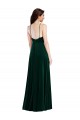 Vert foncé Trapèze Licou Col Haut Velours Stretch Longue Robes demoiselle d'honneur / Robes de bal à Vendre