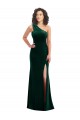 Vert foncé Trompette Velours Stretch Longue Robes demoiselle d'honneur / Robes de bal à Vendre