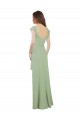 Vert fumée Trapèze Mousseline Longue Robes demoiselle d'honneur à Vendre