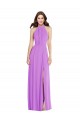Violet Trapèze Licou Mousseline Longue Formelles Robes demoiselle d'honneur / Robes de soirée à Vendre