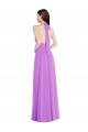 Violet Trapèze Licou Mousseline Longue Formelles Robes demoiselle d'honneur / Robes de soirée à Vendre