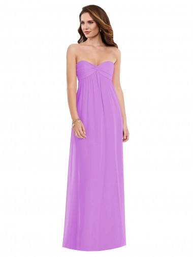 Violet Trapèze Mousseline Longue Robes demoiselle d'honneur à Vendre