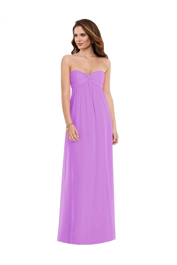 Violet Trapèze Mousseline Longue Robes demoiselle d'honneur à Vendre