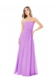 Violet Trapèze Sans bretelle Mousseline Longue Robes demoiselle d'honneur à Vendre